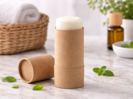 SET: Deo-Stick "Eco" 50ml, aus Pappe, natur, 3 Stk.